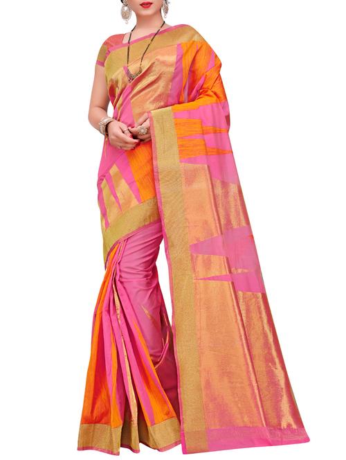 ethnic motif self design saree - 15771203 - Very Small Image - 1