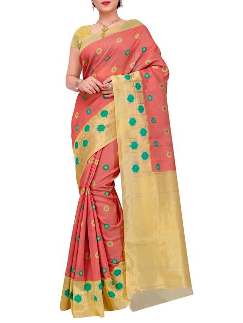 ethnic motif self design saree - 15771206 - Very Small Image - 1