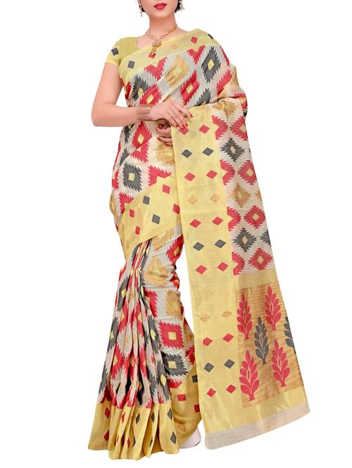 ethnic motif self design saree - 15771208 - Very Small Image - 1