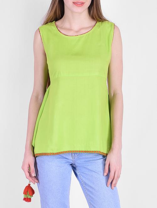 tassel detail bright green top - 15771324 - Very Small Image - 1