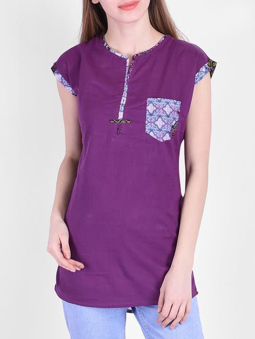 berry purple high low tunic - 15771334 - Very Small Image - 1