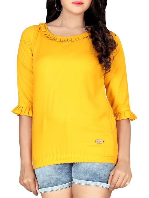 frill detail smocked hem top - 15771934 - Very Small Image - 1
