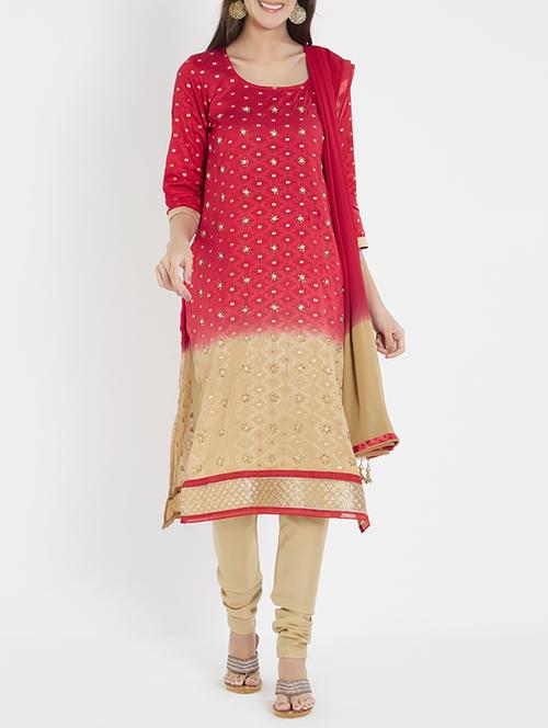 embellished unstitched churidaar suit - 15771945 - Very Small Image - 1