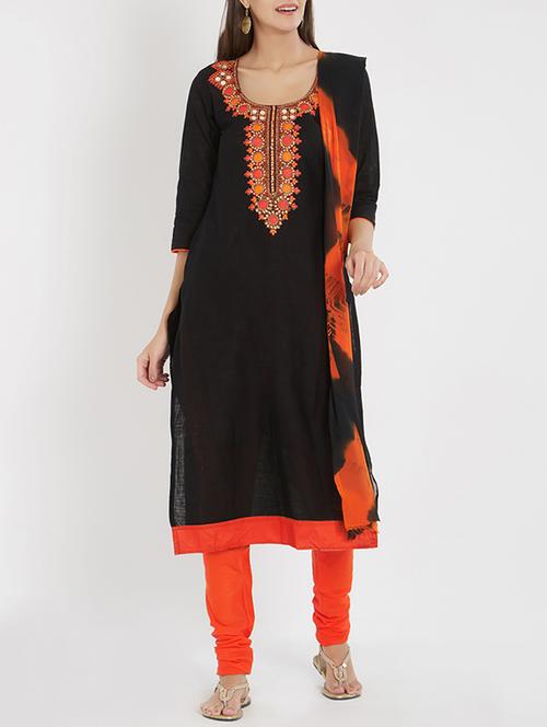 embroidered unstitched churidaar suit - 15771952 - Very Small Image - 1