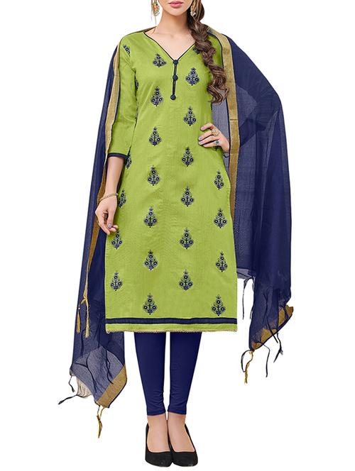 embroidered unstitched churidaar suit - 15771966 - Very Small Image - 1