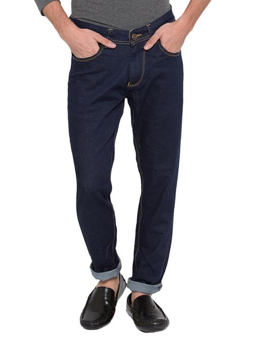 navy blue plain denim jeans - 15772372 - Very Small Image - 1