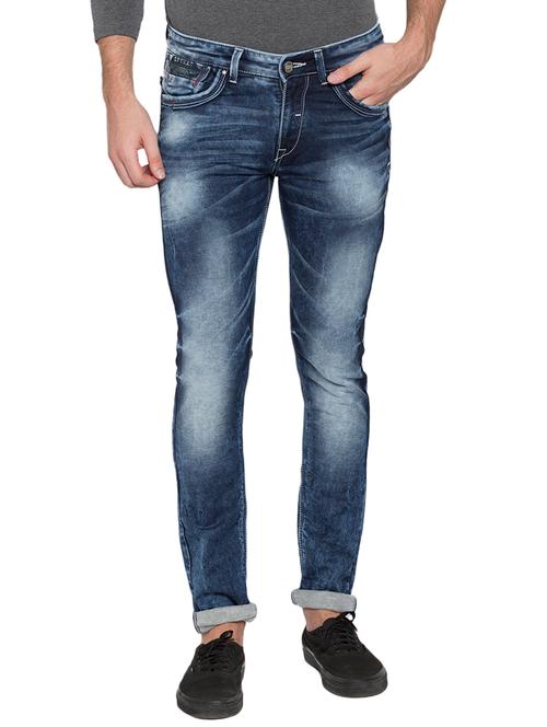 blue cotton washed jeans - 15772389 - Very Small Image - 1