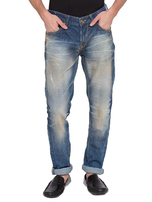 blue heavy washed ripped jeans - 15772395 - Very Small Image - 1