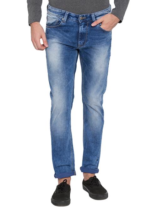 blue heavy washed denim jeans - 15772413 - Very Small Image - 1