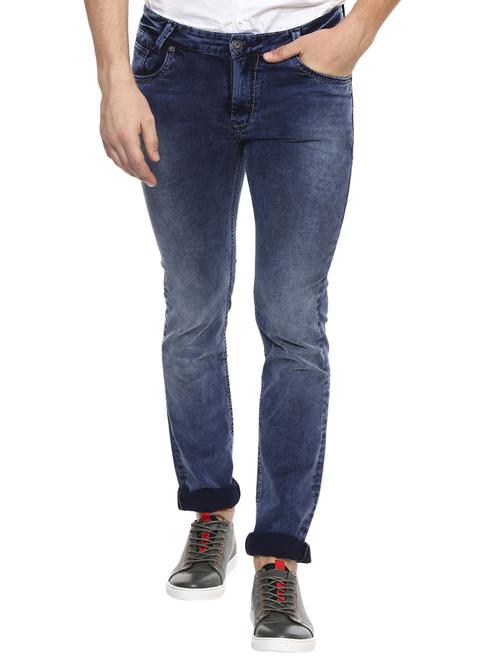blue cotton washed jeans - 15772520 - Very Small Image - 1