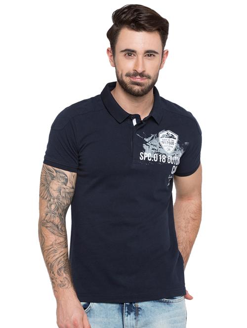 blue chest print t-shirt - 15772957 - Very Small Image - 1