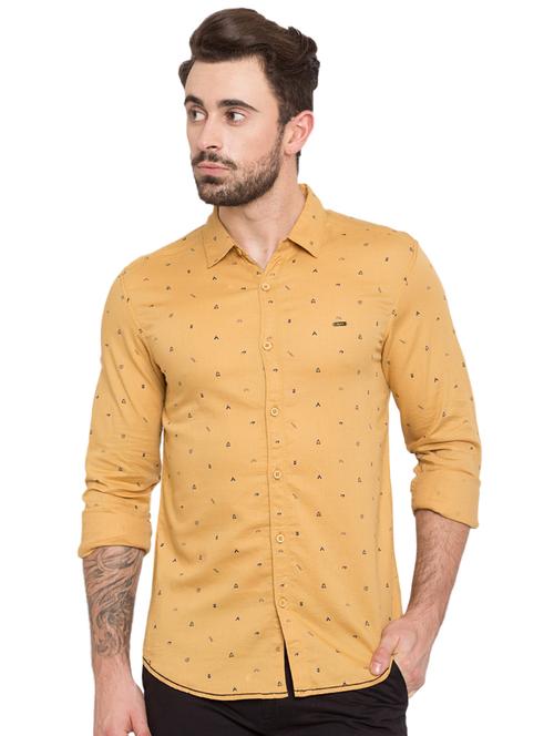 yellow printed casual shirt - 15773079 - Very Small Image - 1
