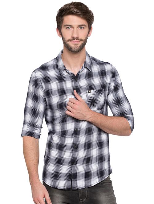 black checkered casual shirt - 15773127 - Very Small Image - 1