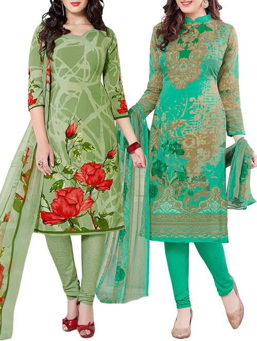 printed unstitched combo suits - 15774221 - Very Small Image - 1
