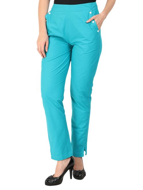 faux button detail flat front trouser - 15775290 - Very Small Image - 1