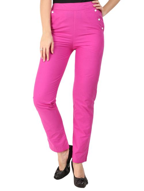 contrast button detail flat front trouser - 15775293 - Very Small Image - 1