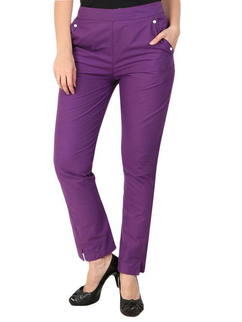 faux button detail flat front trouser - 15775298 - Very Small Image - 1