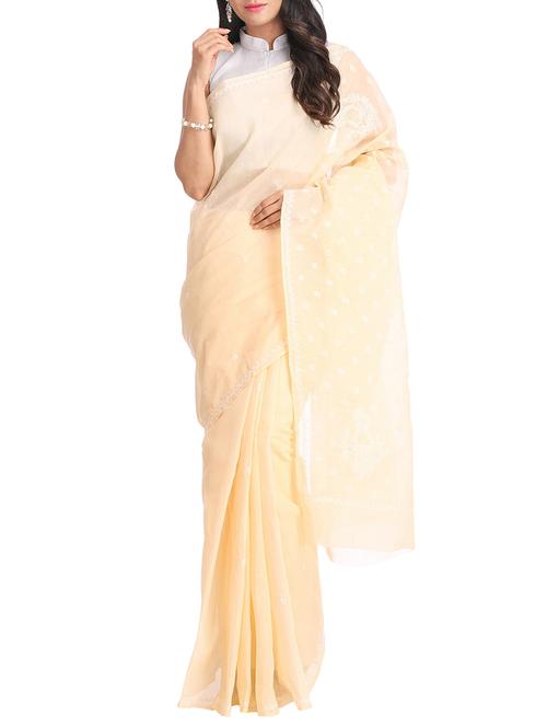 pastel chikankari saree - 15775357 - Very Small Image - 1