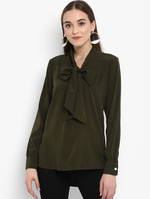 bow-tie pleated back high-low top - 15775679 - Very Small Image - 1