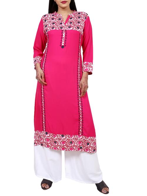 printed straight kurta - 15775805 - Very Small Image - 1