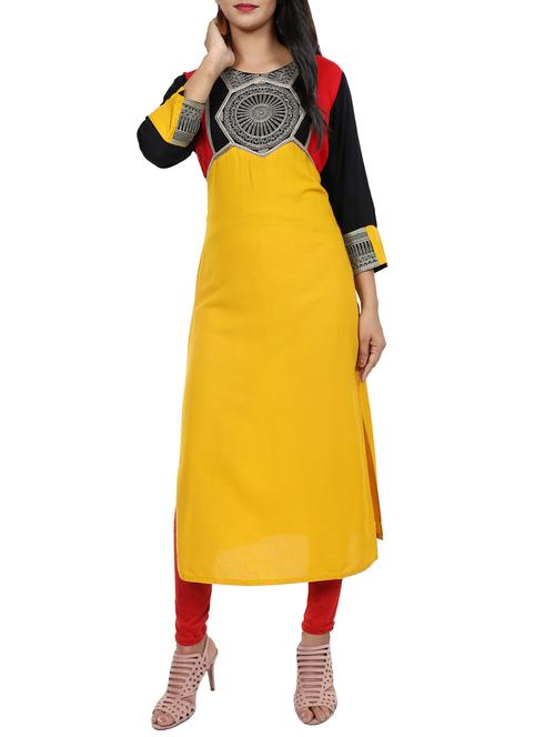 embroidered straight kurta - 15775827 - Very Small Image - 1