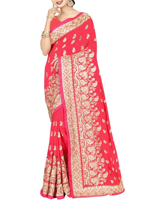 resham embroidered saree - 15776036 - Very Small Image - 1