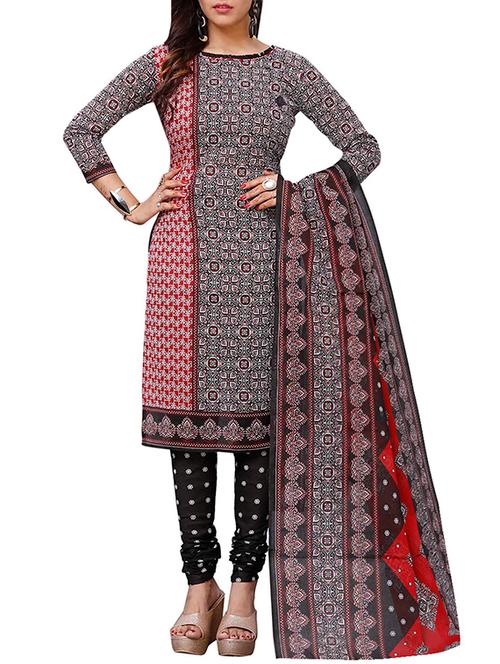 printed unstitched churidaar suit - 15776282 - Very Small Image - 1