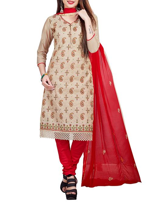 embroidered unstitched churidaar suit - 15776386 - Very Small Image - 1