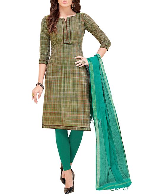 printed unstitched churidaar suit - 15776420 - Very Small Image - 1