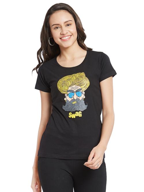 quirky print round neck tee - 15776785 - Very Small Image - 1