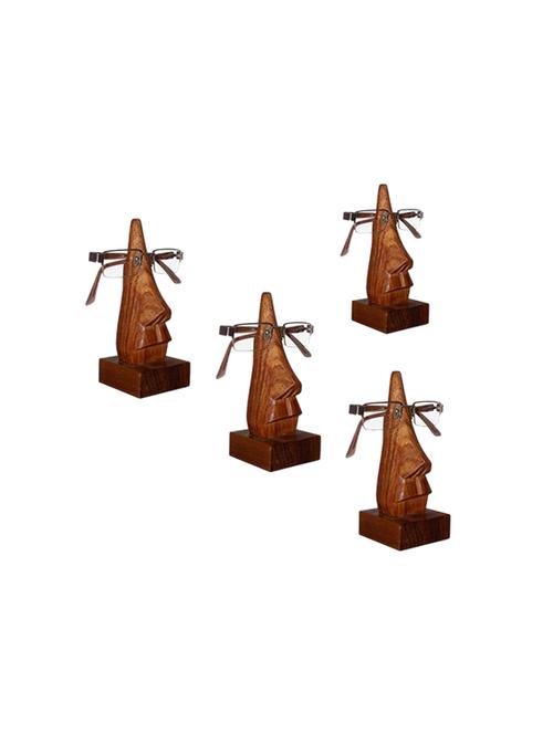 desi karigar unique hand carved rosewood nose-shaped eyeglass spectacle holder family pack (set of 4) - 15776927 - Very Small Image - 1