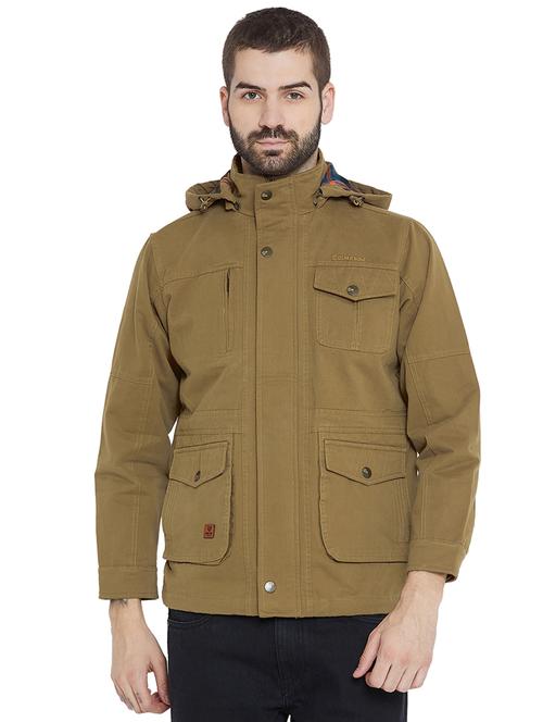 brown cotton casual jacket - 15777179 - Very Small Image - 1