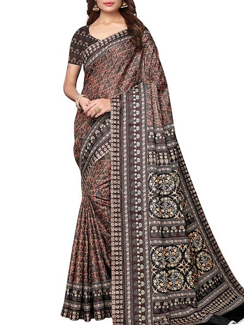 assam silk digital printed saree with blouse - 15777602 - Very Small Image - 1