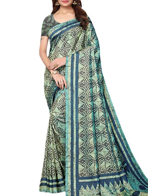 dhakai silk printed saree with blouse - 15777608 - Very Small Image - 1