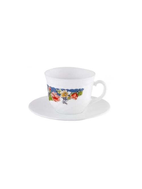 arcopal tempred florine cup and saucer 12 pcs set (6 cups and 6 saucers) - extra resistant - 15777667 - Very Small Image - 1