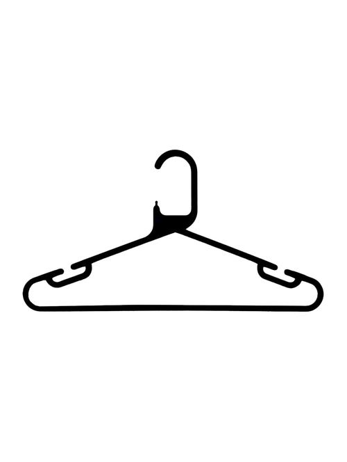 incrizma polypropylene pack of 6 cloth hangers (black) - 15777686 - Very Small Image - 1