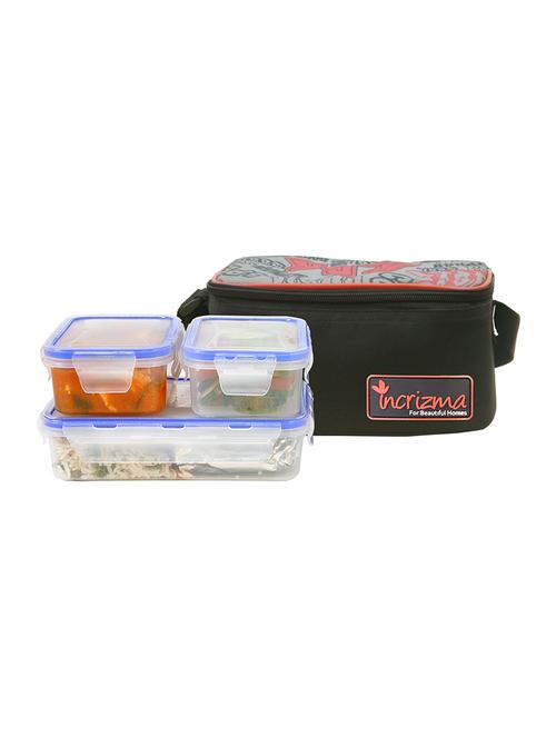 incrizma plastic yummy deluxe lunch box set, 3-pieces - 15778004 - Very Small Image - 1