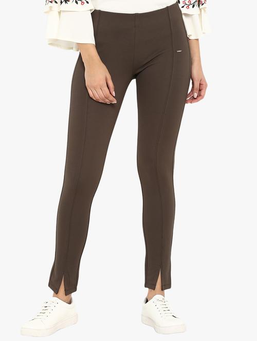 cedar brown solid jeggings - 15778500 - Very Small Image - 1