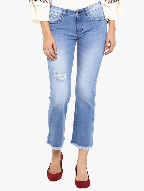 frayed distressed bootcut jeans - 15778539 - Very Small Image - 1