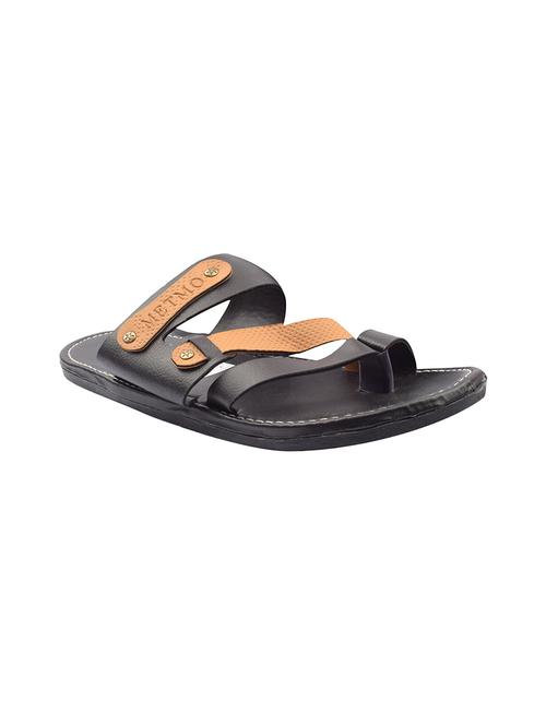 black leatherette slip on slippers - 15778789 - Very Small Image - 1