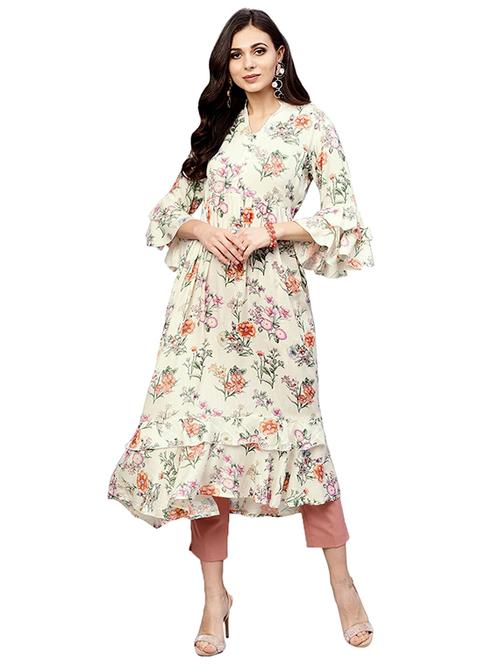 tiered bell sleeves kurta - 15778840 - Very Small Image - 1