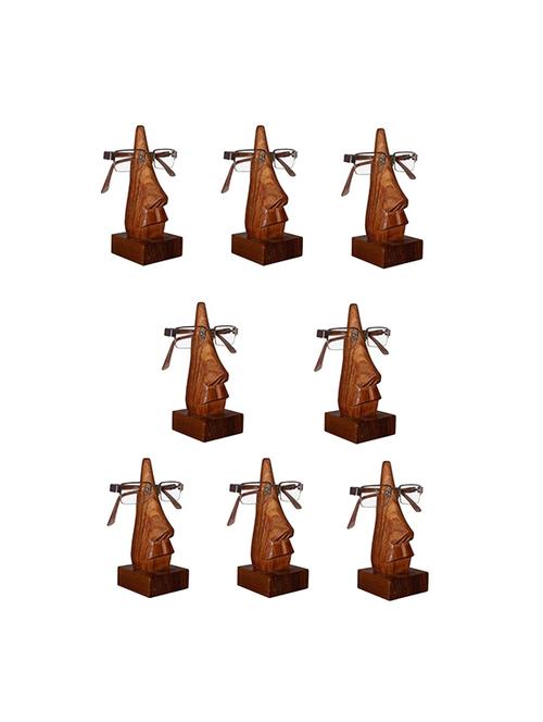 desi karigar unique hand carved rosewood nose-shaped eyeglass spectacle holder family pack (set of 8) - 15779164 - Very Small Image - 1