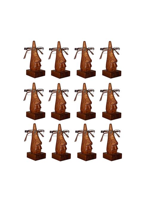 desi karigar unique hand carved rosewood nose-shaped eyeglass spectacle holder wholesale pack (set of 12) - 15779383 - Very Small Image - 1