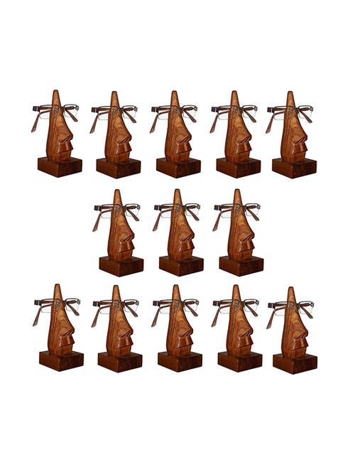 desi karigar unique hand carved rosewood nose-shaped eyeglass spectacle holder wholesale pack (set of 13) - 15779557 - Very Small Image - 1