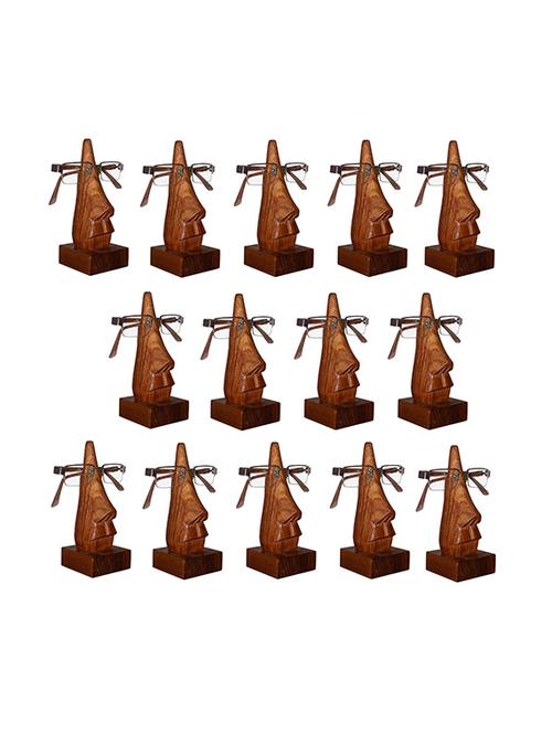desi karigar unique hand carved rosewood nose-shaped eyeglass spectacle holder wholesale pack (set of 14) - 15779593 - Very Small Image - 1