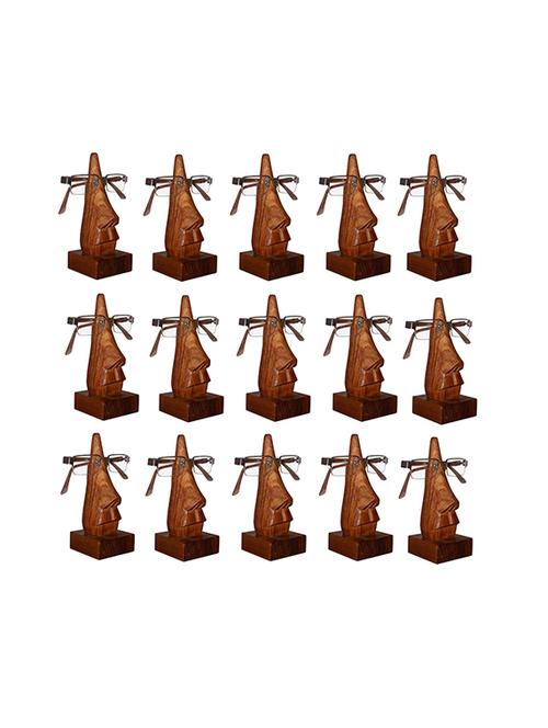 desi karigar unique hand carved rosewood nose-shaped eyeglass spectacle holder wholesale pack (set of 14) - 15779595 - Very Small Image - 1