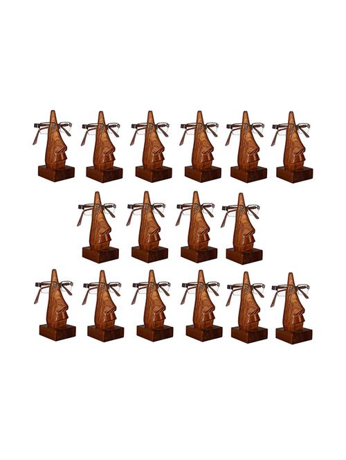 desi karigar unique hand carved rosewood nose-shaped eyeglass spectacle holder wholesale pack (set of 16) - 15779597 - Very Small Image - 1