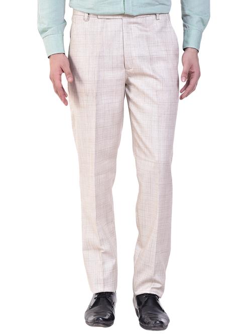 beige terry rayon flat front formal trouser - 15779831 - Very Small Image - 1