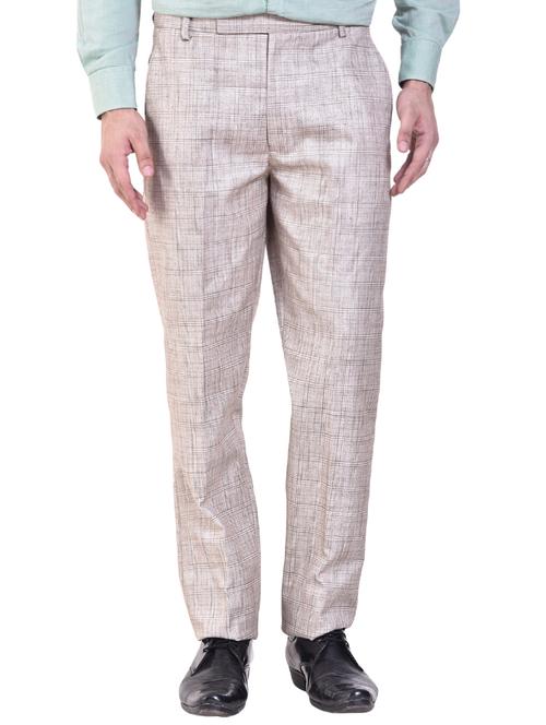 beige terry rayon flat front formal trouser - 15779833 - Very Small Image - 1