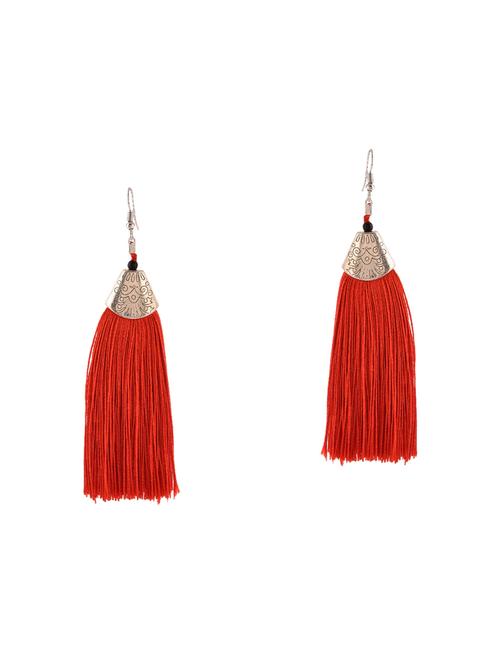 red nylon hoop earring - 15779889 - Very Small Image - 1